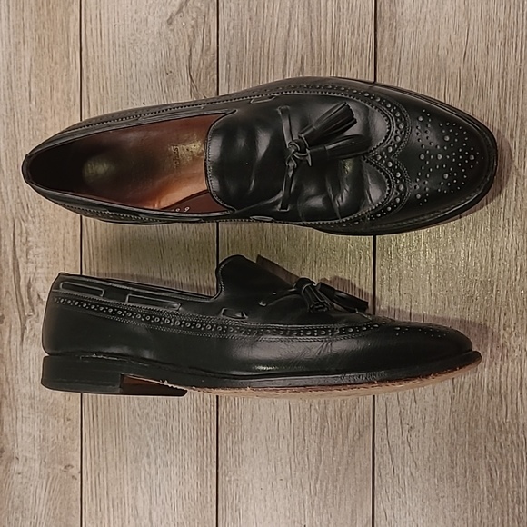 ALLEN EDMONDS Manchester Black Leather Sz 10.5‎ C Tassel Loafers Dress Shoes